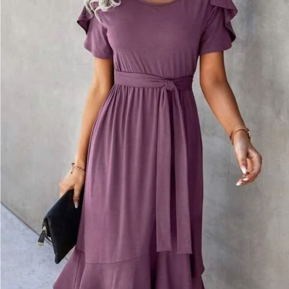 Belted Ruffle Dress